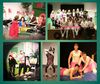 Eine Collage zeigt auf fünf Bildern unterschiedliche Szenen aus einem Theaterstück.