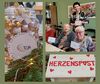 Eine Collage aus drei Fotos zeigt ein Glas mit zusammengerollten Botschaften, die mit goldenen Bändern zusammengebunden sind, eine Gruppe aus drei Seniorinnen und einem jungen Mann, die Briefe in den Händen halten, und einen Holzbriefkasten für "Herzenspost".